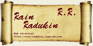 Rain Radukin vizit kartica